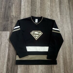 Vintage Stitched Superman Hockey Jersey